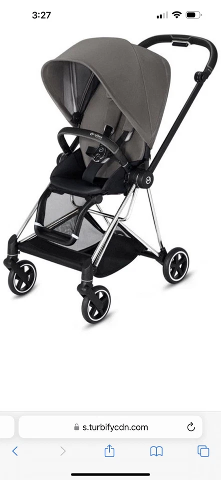 Cybex Platinum Mios Stroller Chrome/Black Frame Manhattan Gray Seat - Image 2 of 4