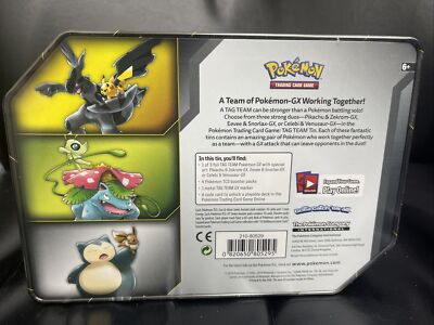 Pokémon 210-80529 TCG TAG Team Tin Booster Card Game - 4 Pack for