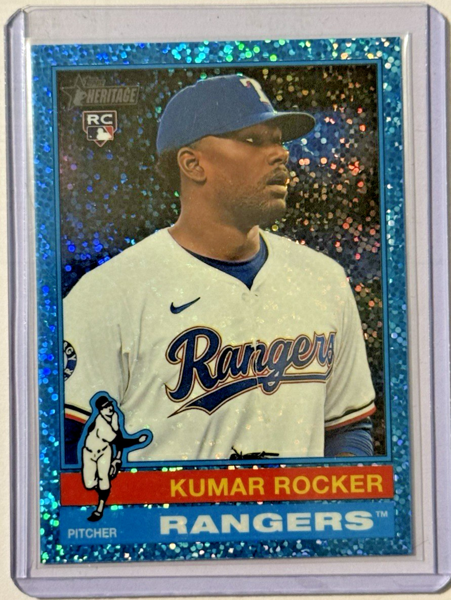 2025 Topps Heritage KUMAR ROCKER RC Silver Sparkle Chrome #179 Rangers