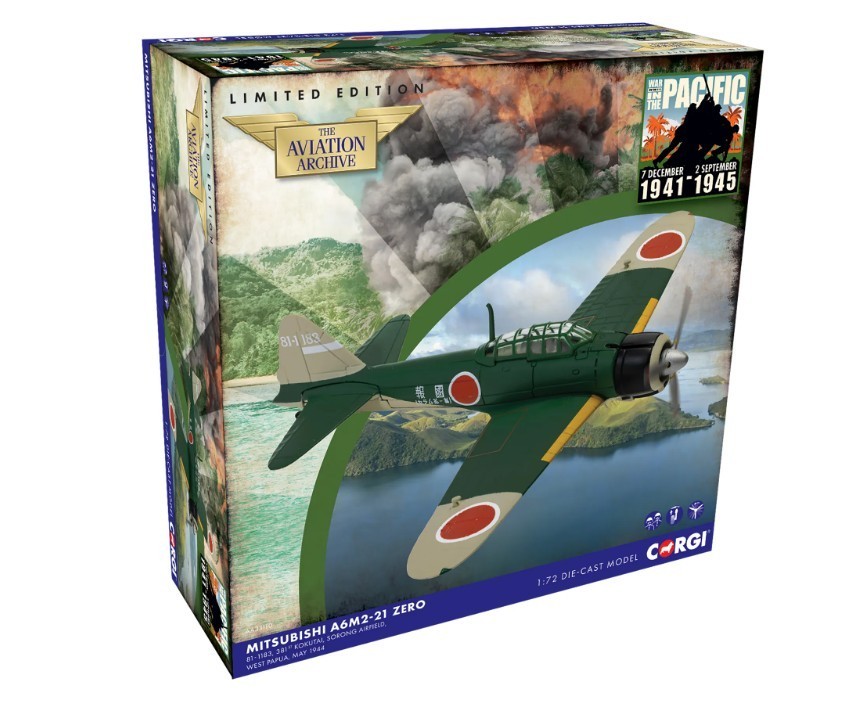 CORGI 1/72 MITSUBISHI A6M2-21 ZERO, JEFFMAN ISLAND, 1944 AA33110 - Image 5