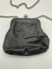 Hobo The Original Crossbody Coin Purse-Black Shimmer with Floral Design RARE