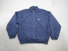 Vintage Nike Blue Nylon Full Zip White Tag Windbreaker Jacket Mens Size L 90s