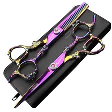 Purple Professional Hairdressing Scissors Hairdresser Hairstylist Cutting Hai...