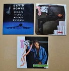 DAVID BOWIE - 3 SINGLES LOT - TIME WILL CRAWL / NEVER LET ME DOWN / WIND BLOWS