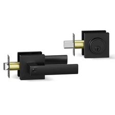 Deadbolt Lock and Door Knob Set Exterior Entry Locksets for Front Handle