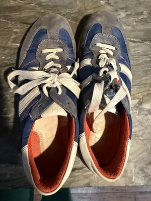 ECCO Comfort Suede Jogga Mens Sneaker. Blue, White & Orange. Us 8