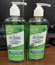 LOT OF 2 - ST. IVES SOLUTIONS ACNE CONTROL CLEANSER TEA TREE SCENT 8fl oz EACH