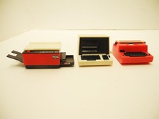 3 Vintage Wind-up Office Machine Toys - Canon Copier, Computer Typewriter