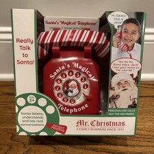 Mr. Christmas Santa's Magical Telephone Red White Interactive Toy Phone