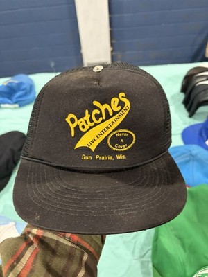 Patches Sun Prairie Wis Black Yellow Trucker Hat Adjustable Mesh Back Men's