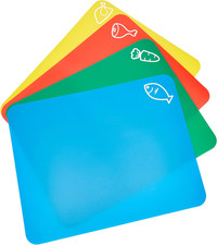 4 Flexible Colour Coded Chopping Mats,Assorted,35Cm X 30Cm