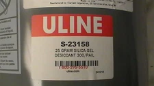 Uline Silica Gel Desiccants 25 Gram Size -- Pail of  300 Absorbent S-23158