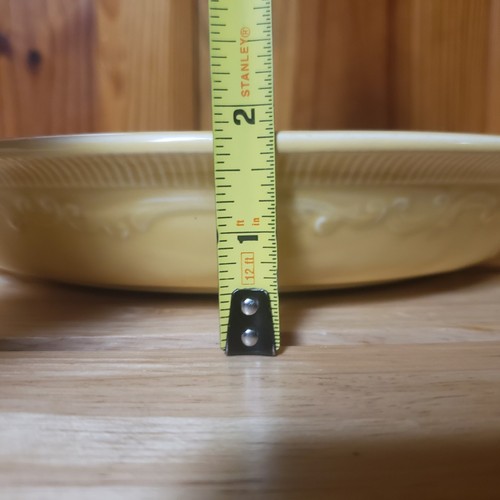 Vtg Homer Laughlin Oven Serve Pie Plate 10.5" Yellow - Picture 8 of 10