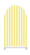 Arch Backdrop Cover Yellow And White Striped Bridal Baby Shower Party