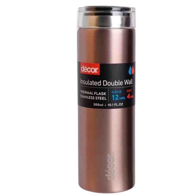 300 ml Dekor isolierte doppelwandige Thermoskanne Edelstahl unbenutzt mit Etikett UK
