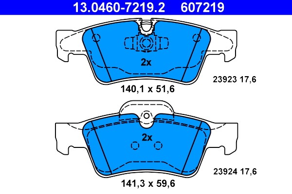 Bremsbelagsatz FÜR MERCEDES-BENZ M-KLASSE (W164) - ATE 13.0460-7219.2-image