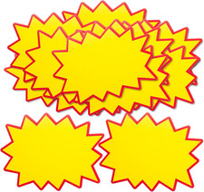 200 Pcs Starburst Signs Sale Price Tags Blank Star Retail Sale Signs Burst Paper