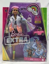 Barbie Extra Doll #5 Rainbow Braids Pet Puppy Jeep NRFB Mattel GRN27