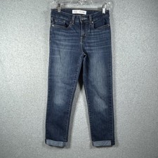 Signature Levi Strauss Women's Mid Rise Boyfriend Jeans W27 Dark Wash