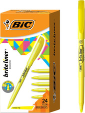 Brite Liner Highlighters, Chisel Tip, 24-Count Pack of Yellow Highlighters, Ide