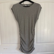 Michael Stars Ricco Power Shoulder Dress Ultra Rib Heather Gray XL NWT