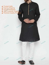 Indian Ethnic Mens short Long Designer Kurta Long Sleeve Cotton Shirt