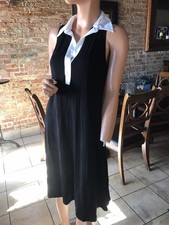 Karen Kane Black Dress With White Collar XL 90% Rayon 10% Spandex
