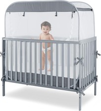 Portable Baby Crib Net Safety Mesh Tent,Pop up Infant Mosquito Net, See Through