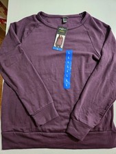 Eddie Bauer Ladies' Crewneck Long Sleeve Sweater Wine Womens Large NWT