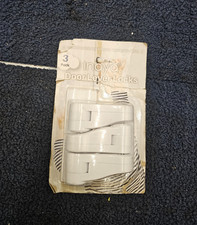  QTY 9 Inaya Child Proof Door Lever Lock, Peel  Stick Adhesive Lock - White