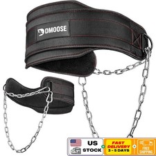 Heavy Duty Weightlifting Dip Belt Weight Belt with Chain Pullup Gym Lifting Belt