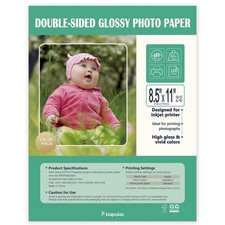 Double Sided Glossy Photo Paper for Inkjet Printer 8.5x11, Thick Glossy Paper...