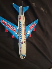 TWA Vintage Tin Toy Airplane N501AC Blue/White Collectible for Ages 8-11 Years