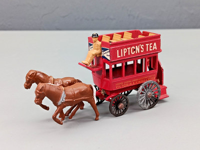 Matchbox Lesney No.12 Lipton's Tea London Horse Drawn Red Bus Double Decker