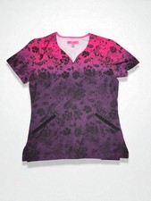 KOI Betsey Johnson B125PR Women's Ursinia Scrub Top Size Small
