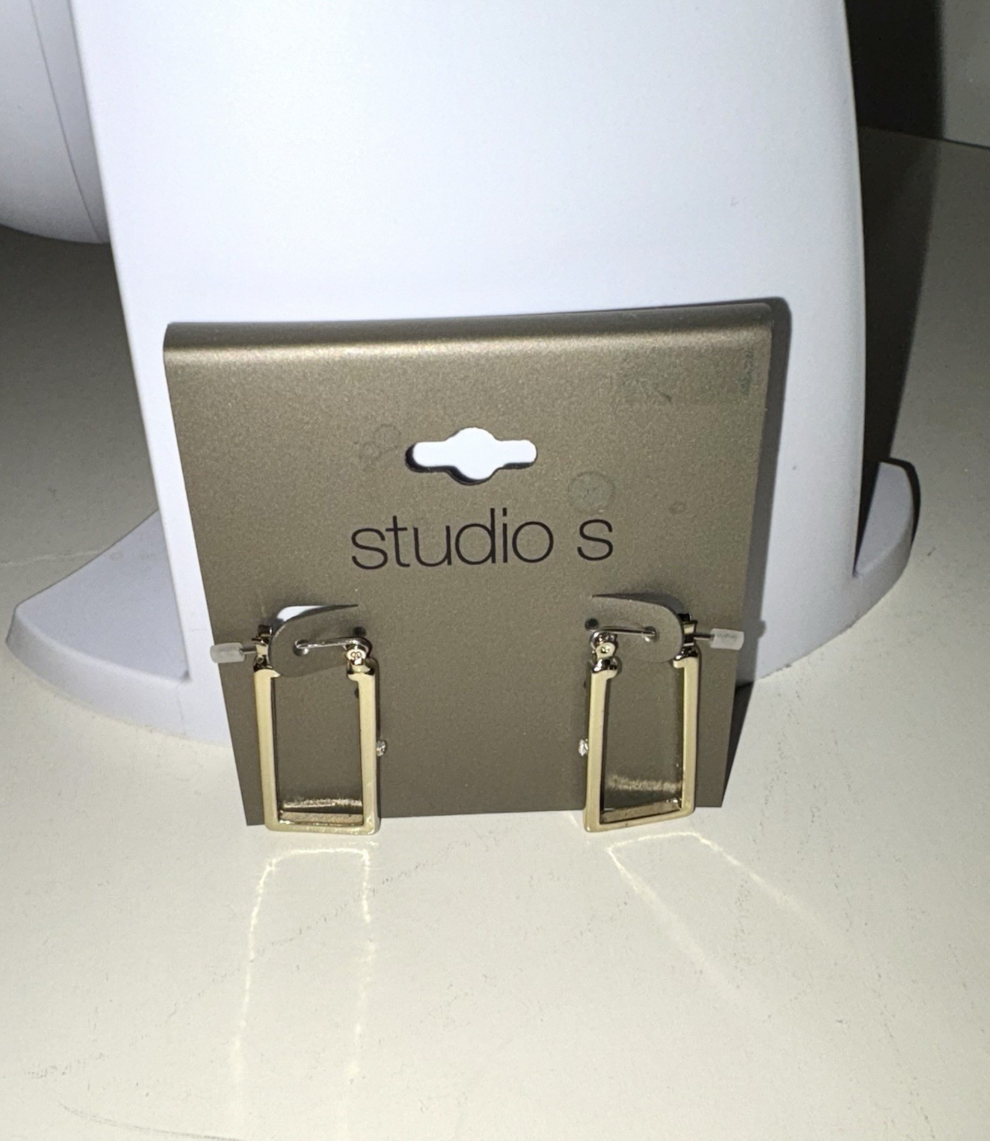 Studio S rectangular silver hoops - image 2