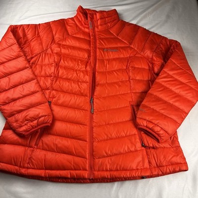 COLUMBIA Jacket Omni Heat Powerfly Down 860 Fill Quilted Salmon Orange Womens 1X