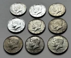 1965-69 U.S. KENNEDY SET OF 9 HALF DOLLARS ALL 40% PURE SILVER, 6D 3P