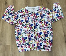 WOMAN WITHIN Women's Cardigan Sweater Long Sleeve Colorful Stretch Medium 14/16