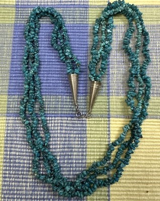 Jay King DTR 3 Strand 925 Sterling Silver Turquoise Necklace 23  Vintage SW
