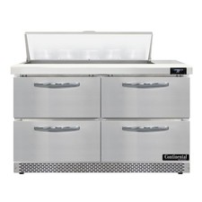 Continental Refrigerator D48N10-FB-D 48" Two Section Sandwich/Salad Prep Tabl...