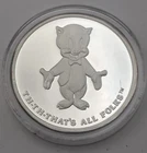 1990 50th Birthday Warner Bros Looney Tunes 1 Oz Silver .999 Porky Pig
