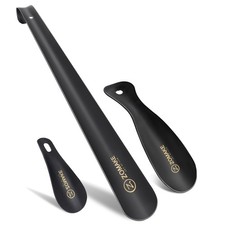 Shoe Horn Long Handle Metal 16.5 Inch Boot Horn Travel Small Spoon Helper