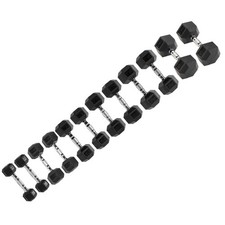 Signature Fitness Hex Dumbbells Strength Training Workout Equipment Set, 210 lbs