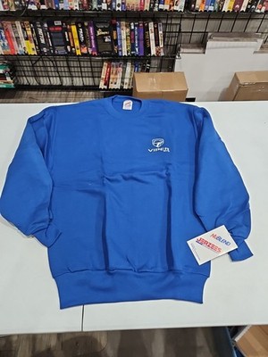 VTG NWT Jerzees Men Blue Long Sleeve Pullover Sweatshirt Sz M Viper - GTS