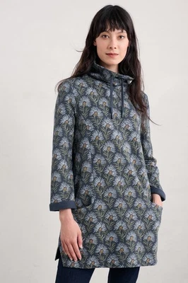 SEASALT CORNWALL Seasalt Women's Regular Formative Brushed Back Jersey Tunic Thistle Stamp Mariti