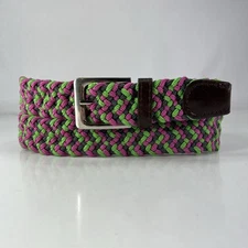 Gelante Colorful Elastic Stretchy Belt - Faux Leather Trim - Women's Size 38