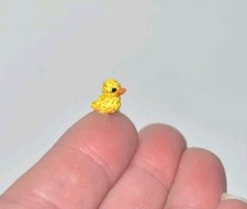Extremely Micro Duck Crochet Duck Dollhouse Birds Handmade Gift Idea 0.4"