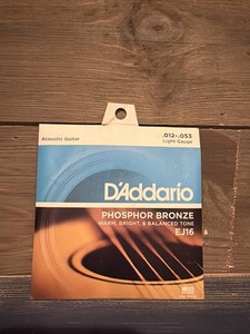 D'Addario EJ16 12-53 Light Phosphor Bronze Acoustic Guitar Strings