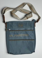 LA MARTINA, Tasche, Umhängetasche, Crossover, Blau/Braun, Logo, Neu, NP 150€